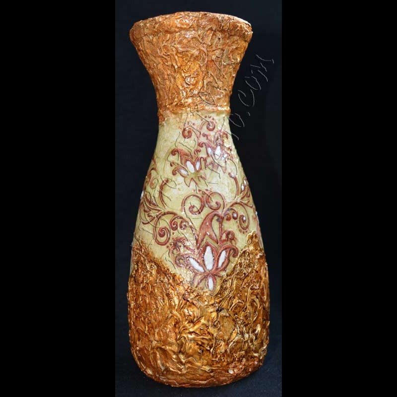 Ваза с абстрактен релеф декупаж