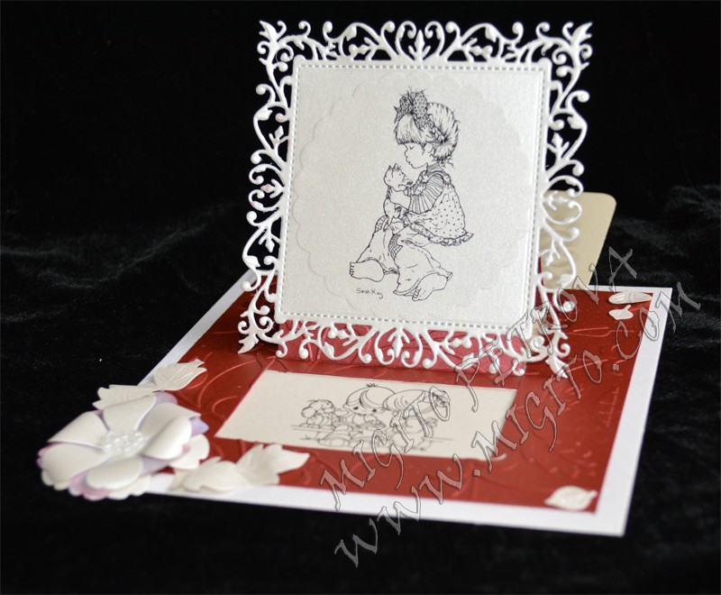 Purple pop up  handmade scrapbuking card