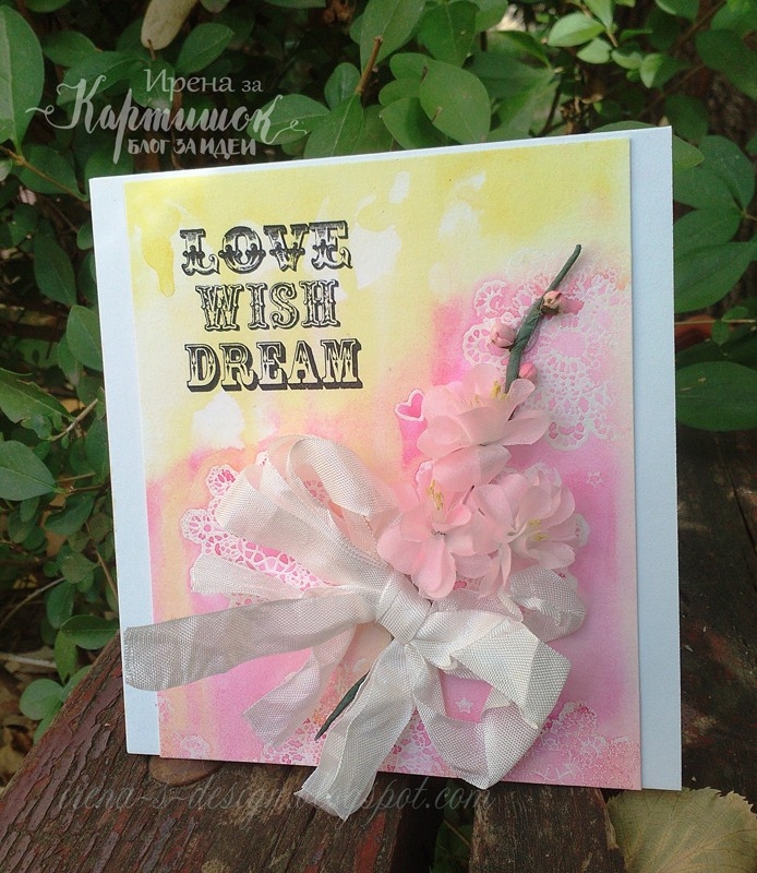 I love you handmade scrapbooking greeting card