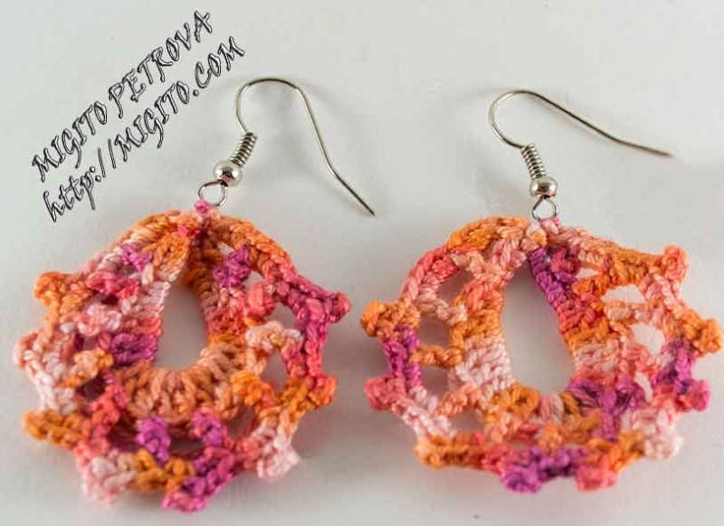 Плетени жълти обеци 