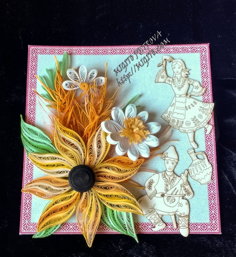 ethno handmade scrapbooking cards dancing boy and girl