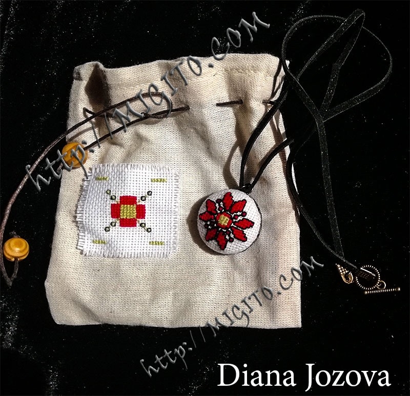 Ръчно бродирано колие с шевица 