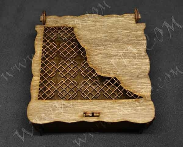 Лазерно изрязана кутия дърво кафява
